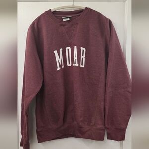 MOAB Utah Graphic Sweatshirt Artisans Unisex Small Burgundy Cwomen's?